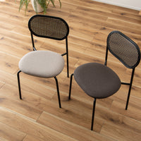 Oval Rattan Chair BK×BE / オーバル ラタンチェア ブラック×ベージュ