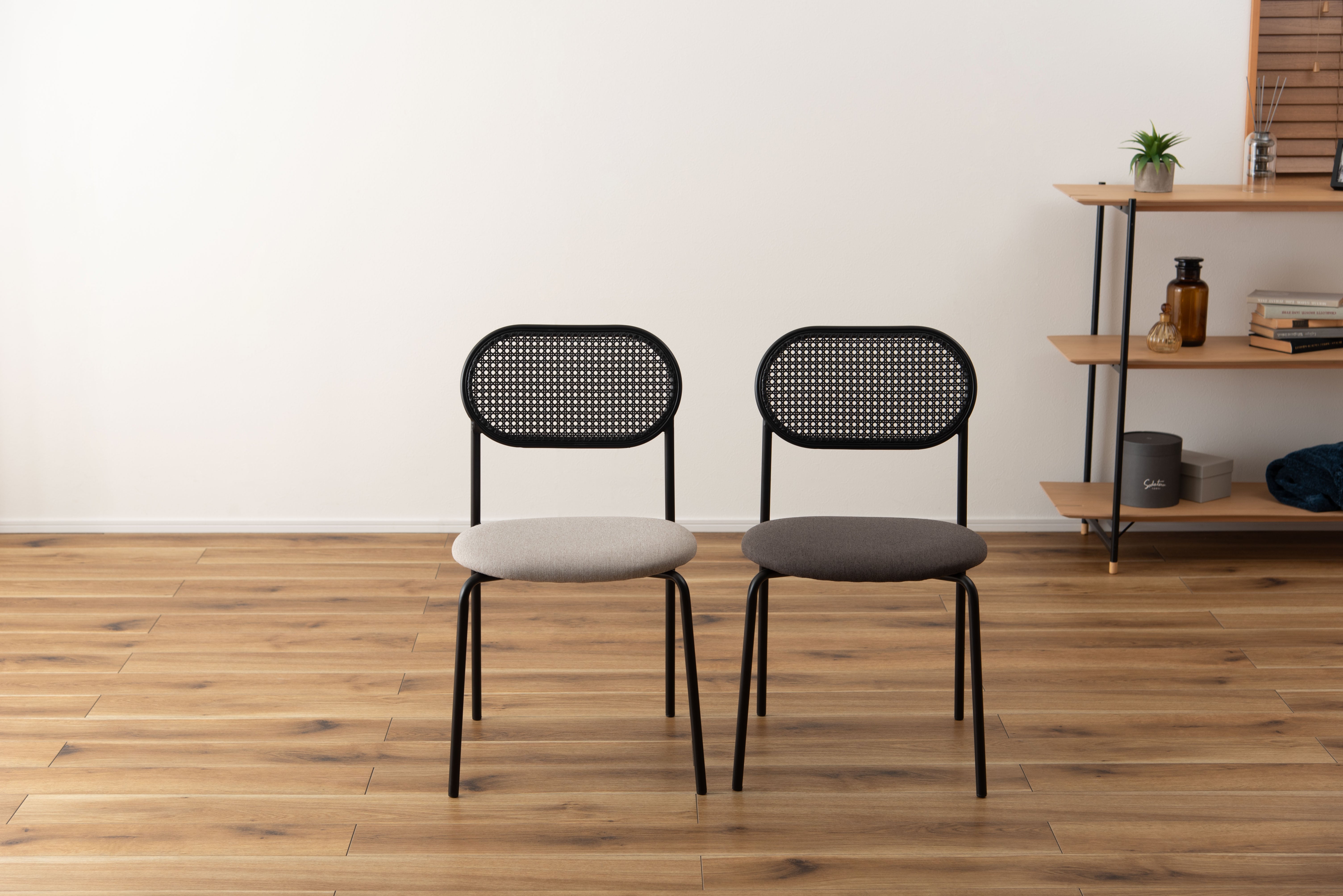 Oval Rattan Chair BK×BE / オーバル ラタンチェア ブラック×ベージュ
