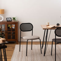 Oval Rattan Chair BK×BE / オーバル ラタンチェア ブラック×ベージュ