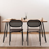 Oval Rattan Chair BK×BE / オーバル ラタンチェア ブラック×ベージュ