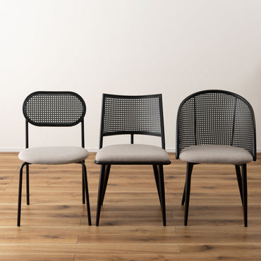 Oval Rattan Chair BK×BE / オーバル ラタンチェア ブラック×ベージュ