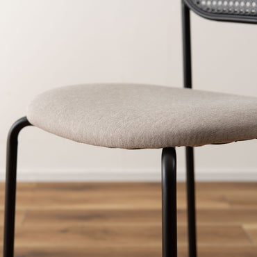 Oval Rattan Chair BK×BE / オーバル ラタンチェア ブラック×ベージュ