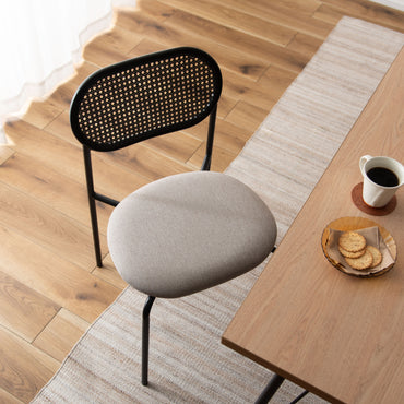 Oval Rattan Chair BK×BE / オーバル ラタンチェア ブラック×ベージュ