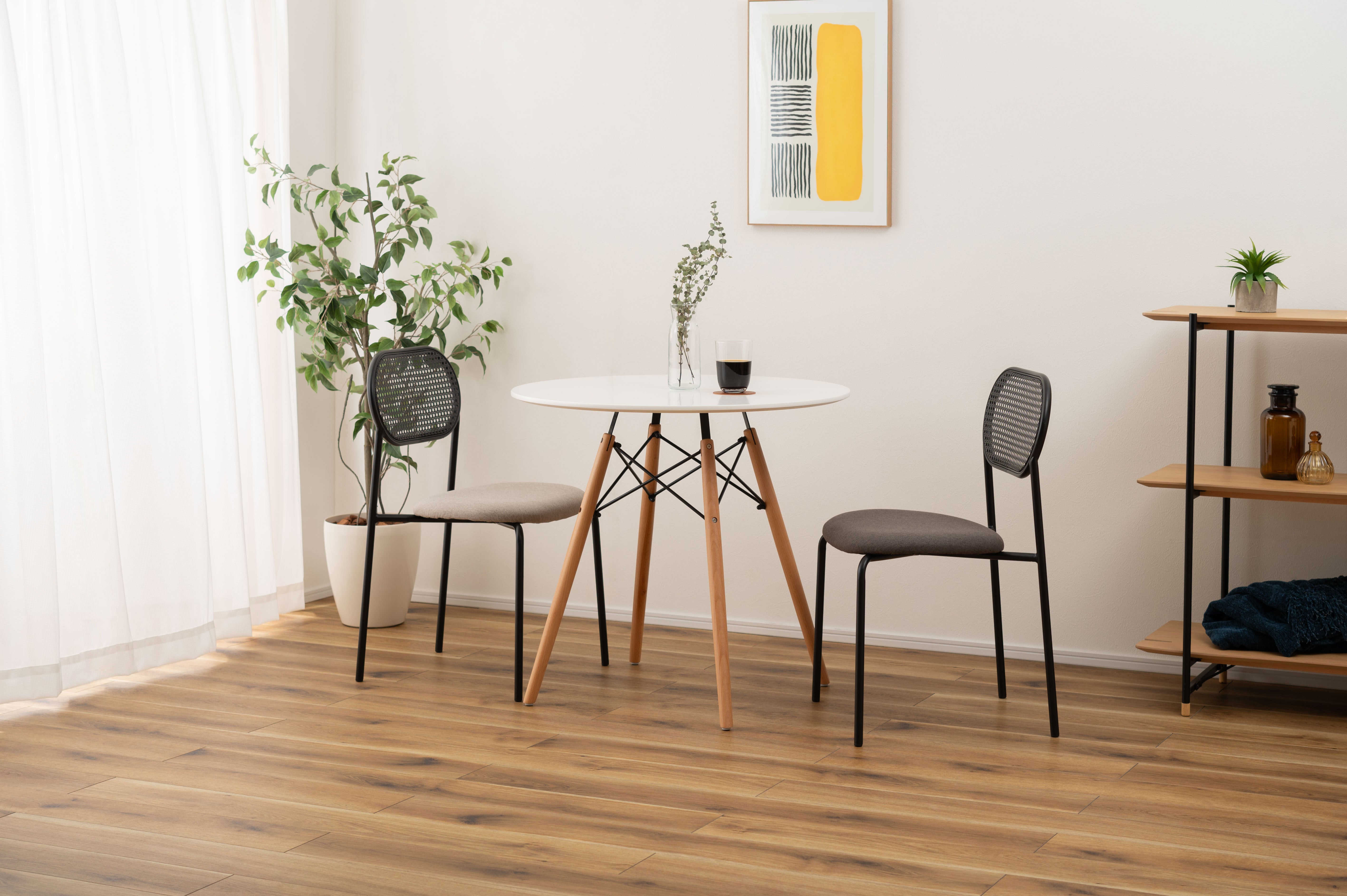 Oval Rattan Chair BK×DGY / オーバル ラタンチェア ブラック×ダークグレー