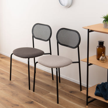 Oval Rattan Chair BK×DGY / オーバル ラタンチェア ブラック×ダークグレー