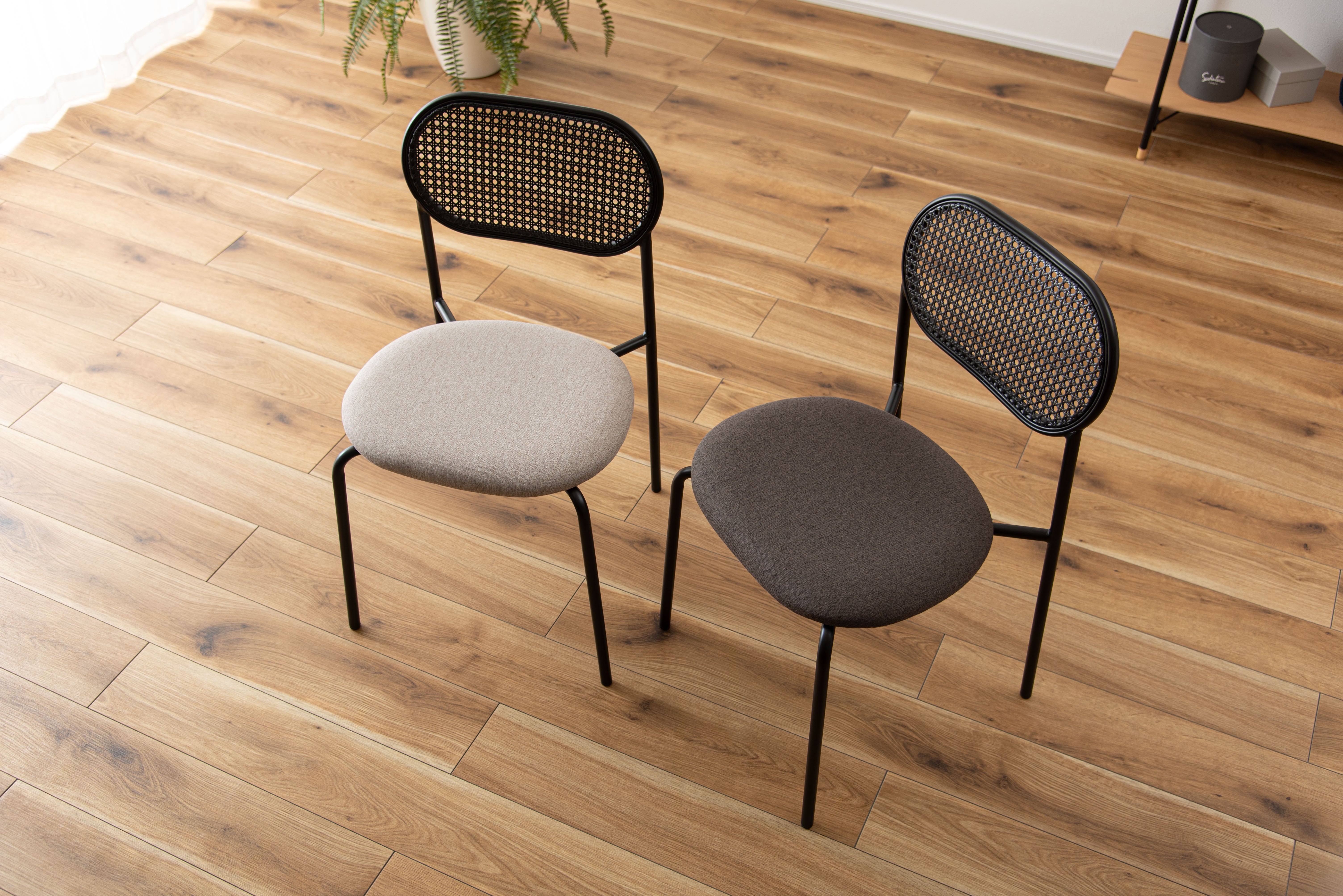 Oval Rattan Chair BK×DGY / オーバル ラタンチェア ブラック×ダークグレー