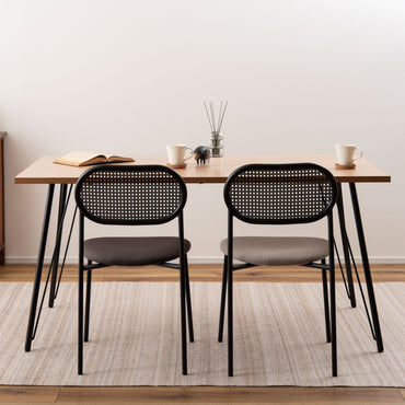 Oval Rattan Chair BK×DGY / オーバル ラタンチェア ブラック×ダークグレー