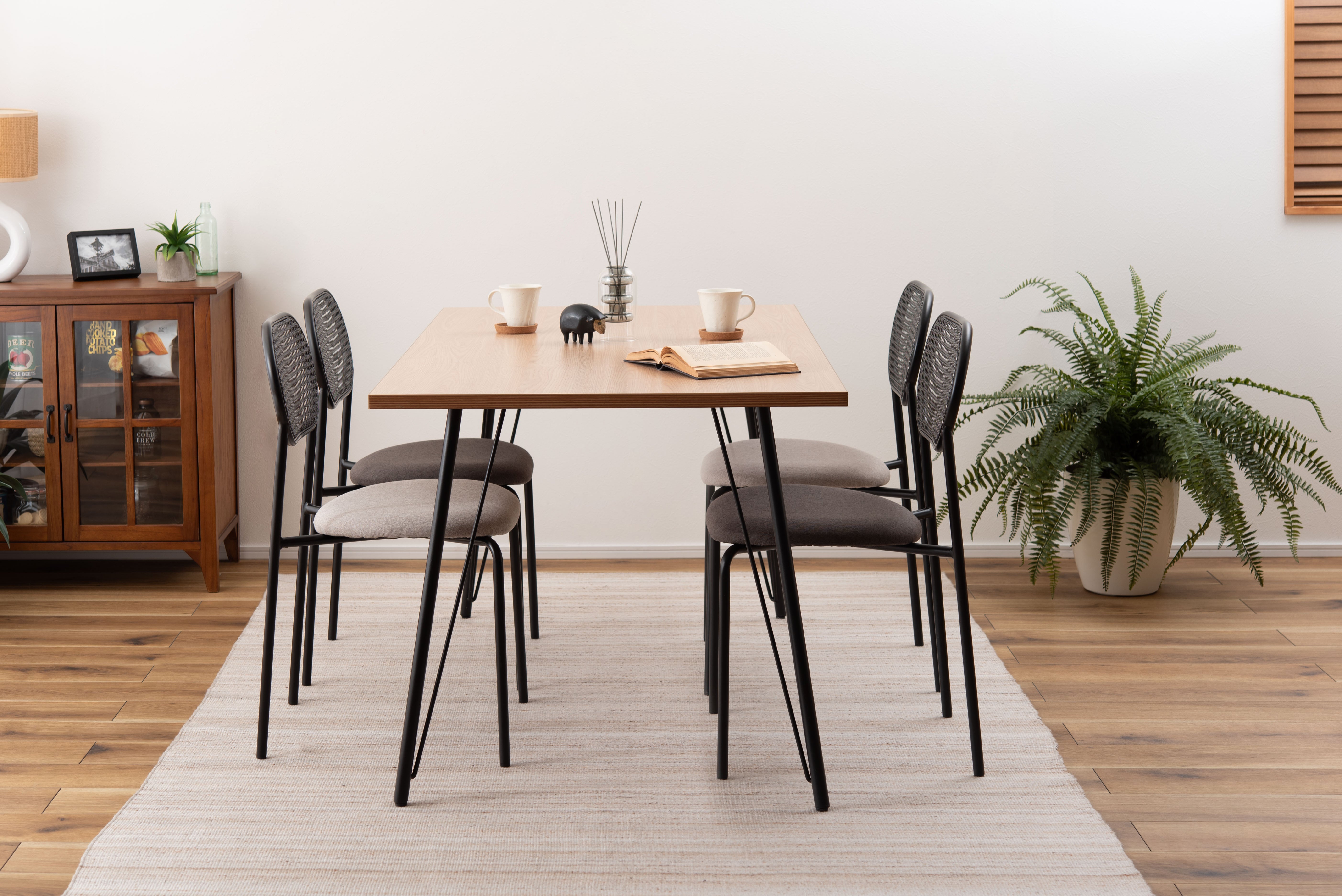 Oval Rattan Chair BK×DGY / オーバル ラタンチェア ブラック×ダークグレー