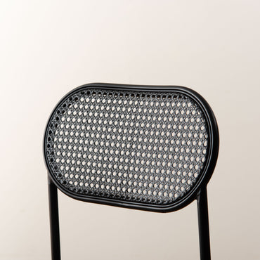 Oval Rattan Chair BK×DGY / オーバル ラタンチェア ブラック×ダークグレー