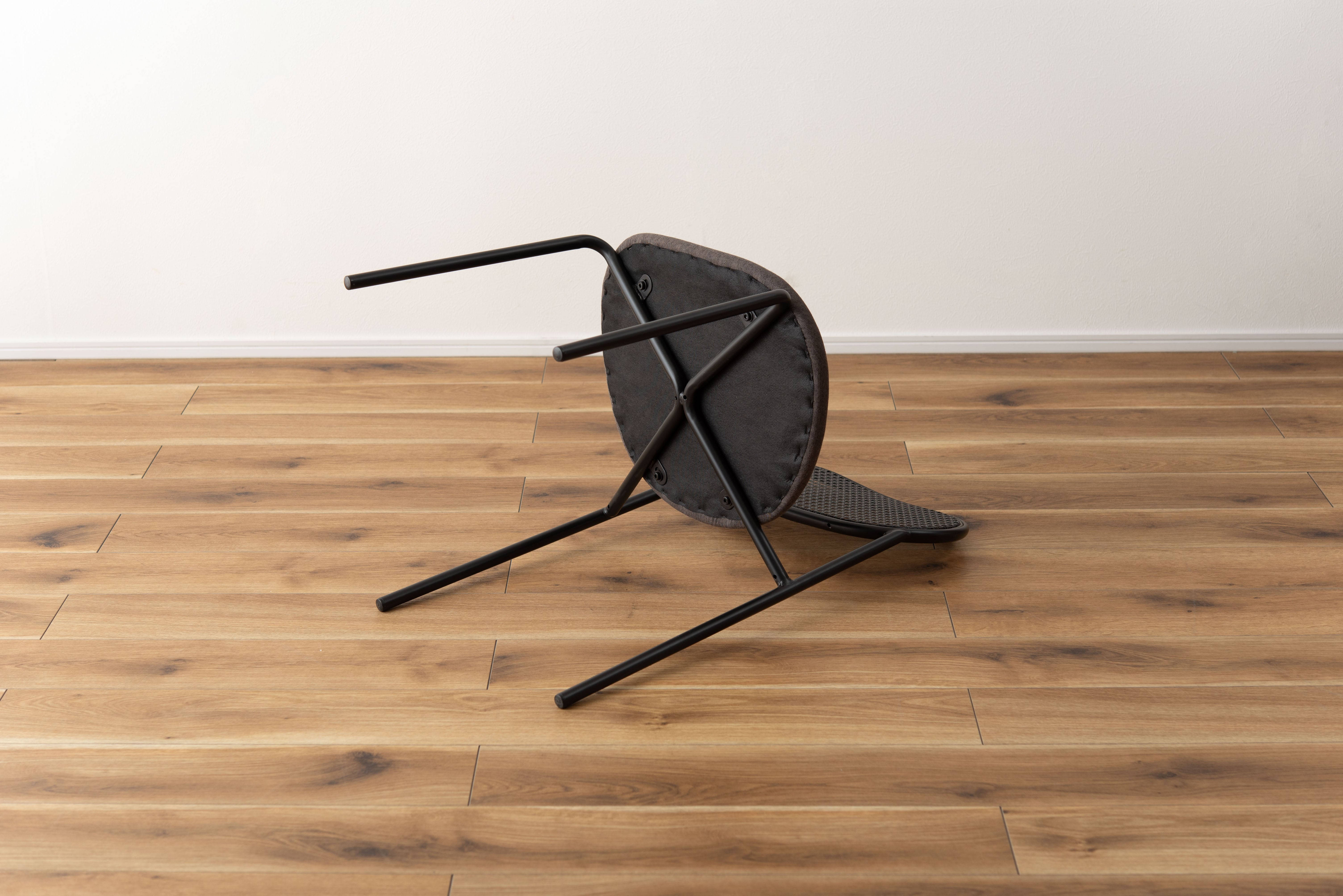 Oval Rattan Chair BK×DGY / オーバル ラタンチェア ブラック×ダークグレー
