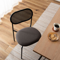 Oval Rattan Chair BK×DGY / オーバル ラタンチェア ブラック×ダークグレー