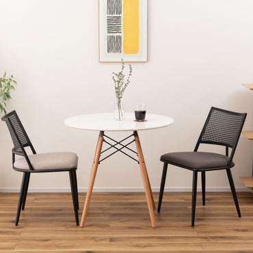 Curve Rattan Chair BK×BE / カーブ ラタン チェア ブラック×ベージュ