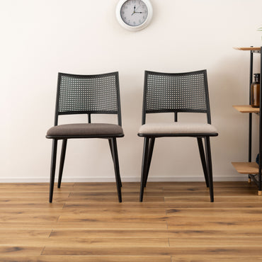 Curve Rattan Chair BK×BE / カーブ ラタン チェア ブラック×ベージュ