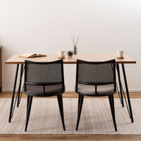 Curve Rattan Chair BK×BE / カーブ ラタン チェア ブラック×ベージュ