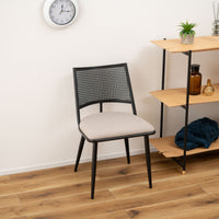 Curve Rattan Chair BK×BE / カーブ ラタン チェア ブラック×ベージュ