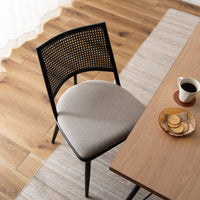 Curve Rattan Chair BK×BE / カーブ ラタン チェア ブラック×ベージュ