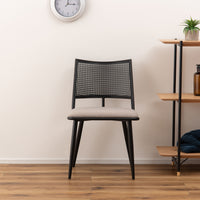 Curve Rattan Chair BK×BE / カーブ ラタン チェア ブラック×ベージュ