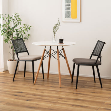 Curve Rattan Chair BK×DGY / カーブ ラタン チェア ブラック×ダークグレー