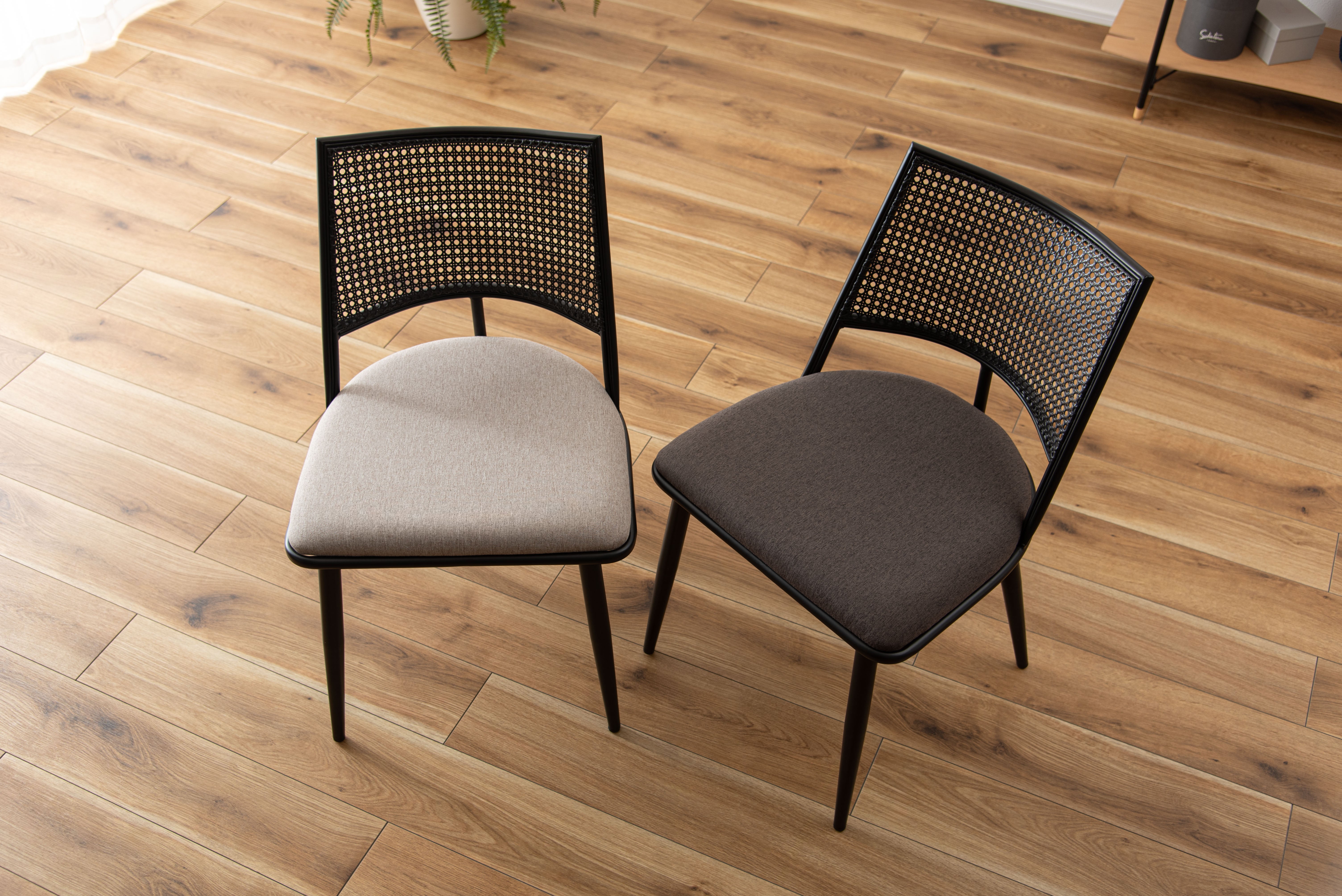 Curve Rattan Chair BK×DGY / カーブ ラタン チェア ブラック×ダークグレー