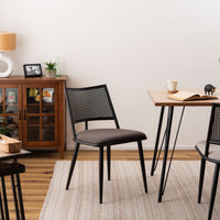 Curve Rattan Chair BK×DGY / カーブ ラタン チェア ブラック×ダークグレー