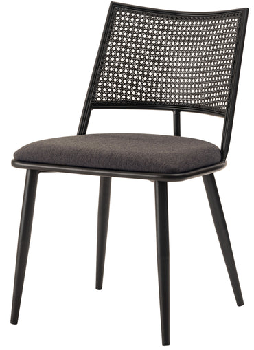 Curve Rattan Chair BK×DGY / カーブ ラタン チェア ブラック×ダークグレー