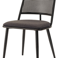 Curve Rattan Chair BK×DGY / カーブ ラタン チェア ブラック×ダークグレー