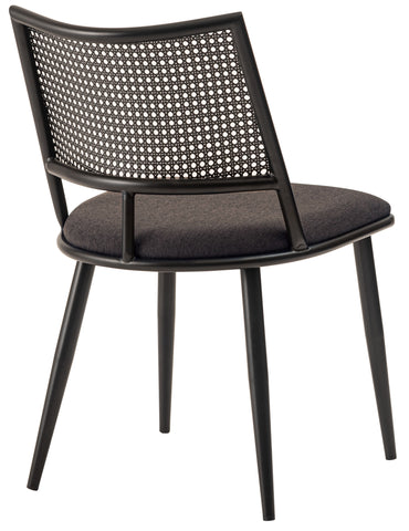 Curve Rattan Chair BK×DGY / カーブ ラタン チェア ブラック×ダークグレー