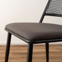 Curve Rattan Chair BK×DGY / カーブ ラタン チェア ブラック×ダークグレー