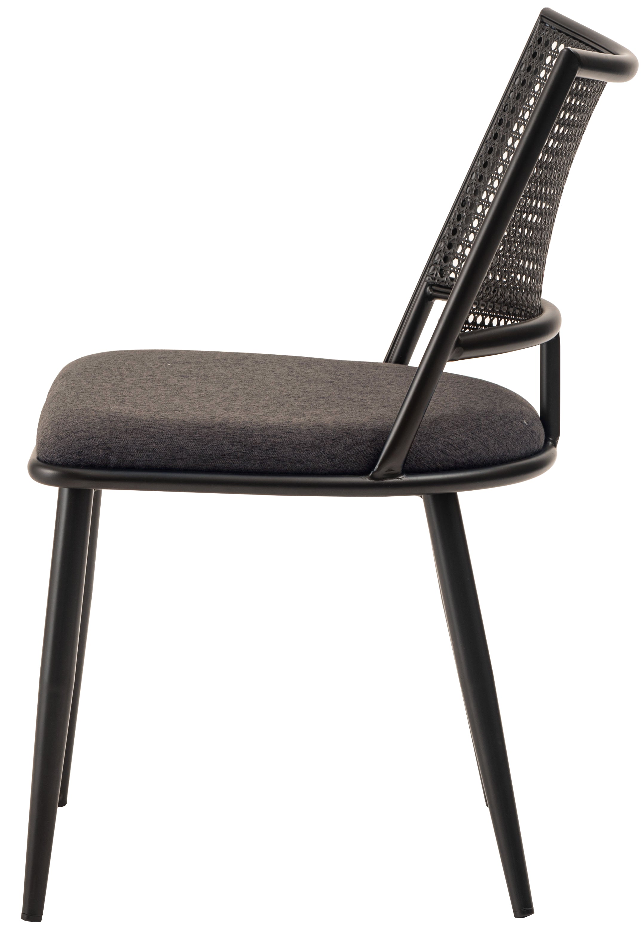 Curve Rattan Chair BK×DGY / カーブ ラタン チェア ブラック×ダークグレー