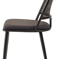 Curve Rattan Chair BK×DGY / カーブ ラタン チェア ブラック×ダークグレー