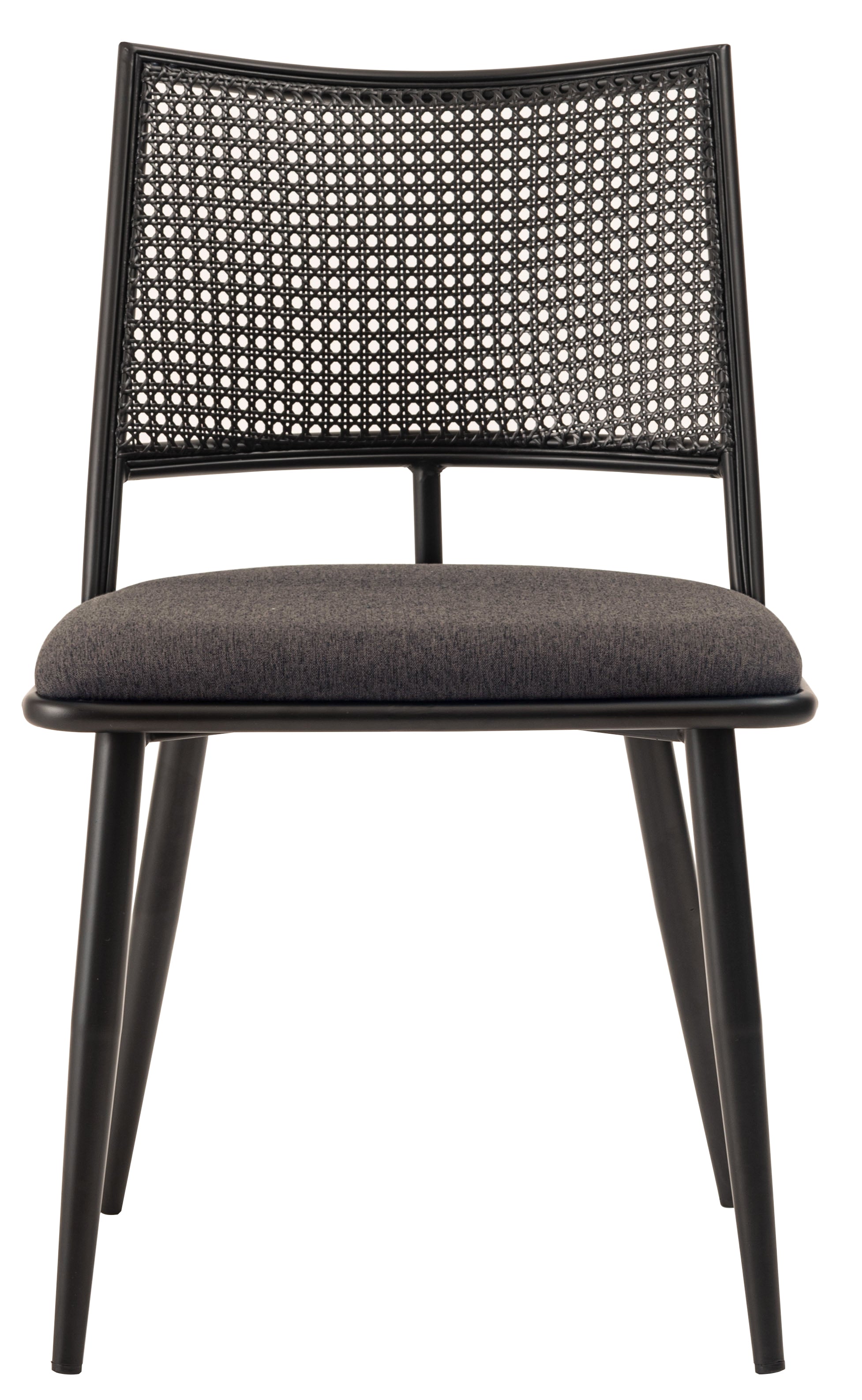 Curve Rattan Chair BK×DGY / カーブ ラタン チェア ブラック×ダークグレー