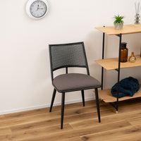 Curve Rattan Chair BK×DGY / カーブ ラタン チェア ブラック×ダークグレー