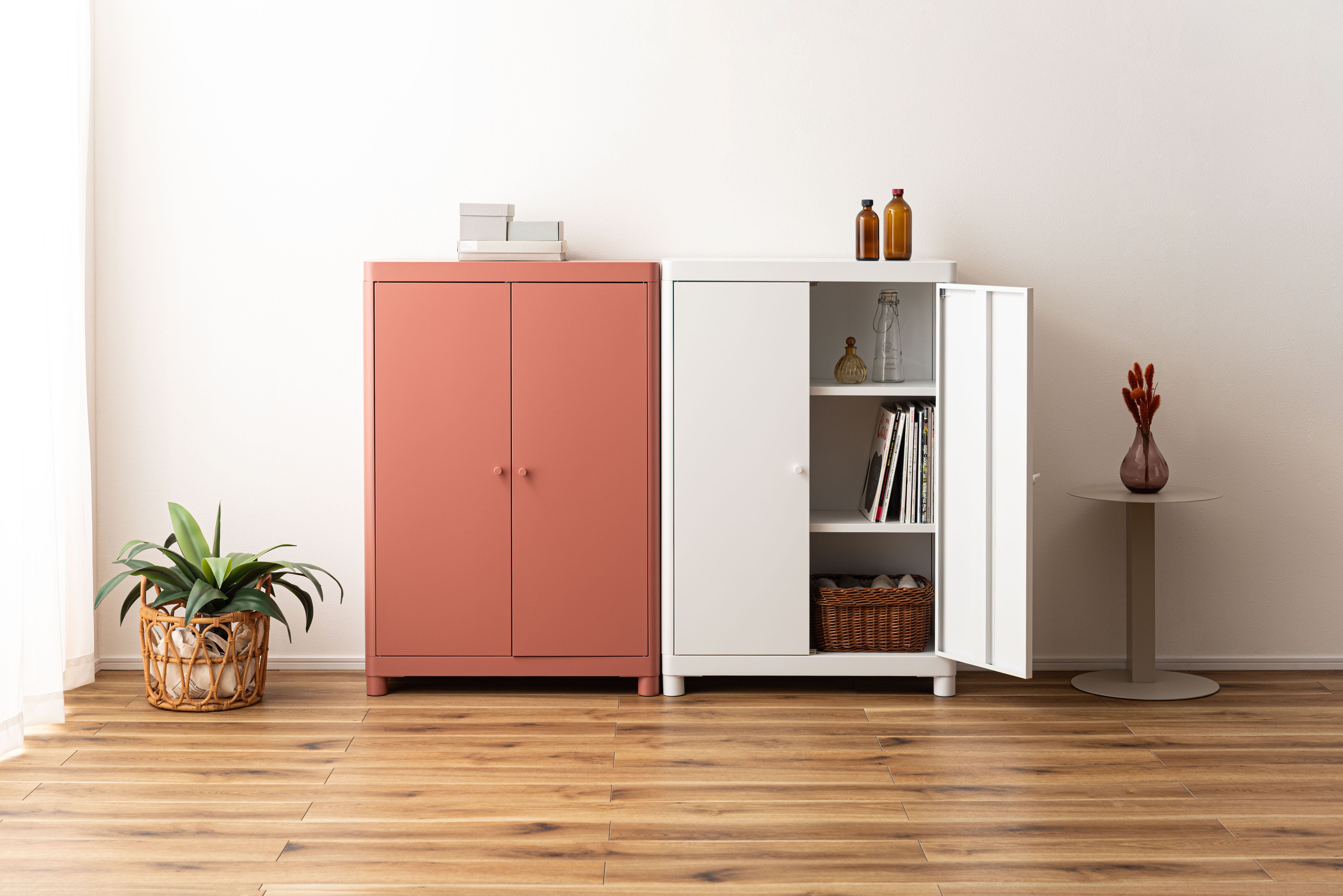 Lokka Steel Cabinet CPK / ロッカ スチールキャビネット コーラルピンク