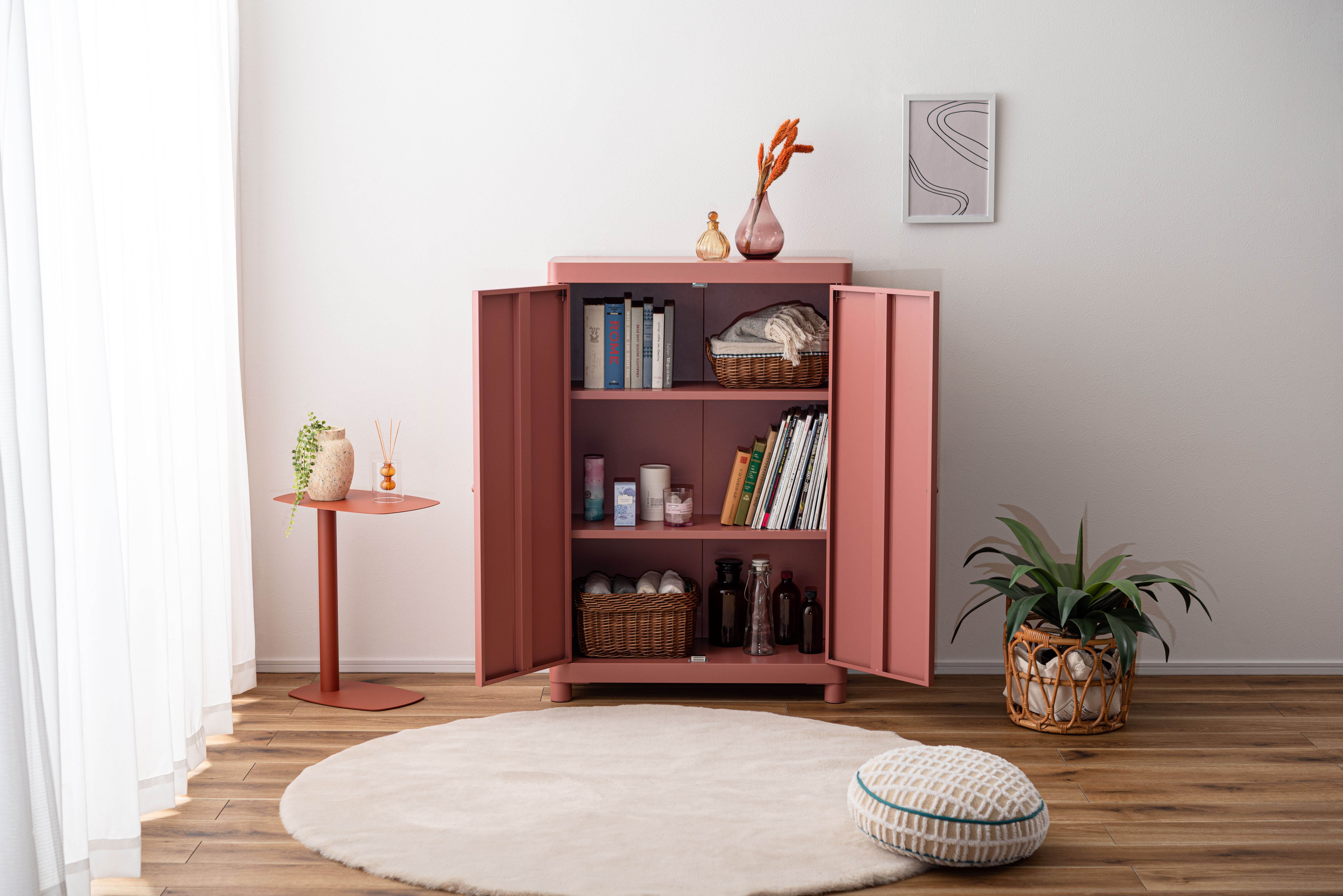Lokka Steel Cabinet CPK / ロッカ スチールキャビネット コーラルピンク
