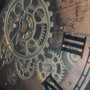 Antique Gear Globe Clock GD/ アンティーク ギア グローブ クロック ゴールド