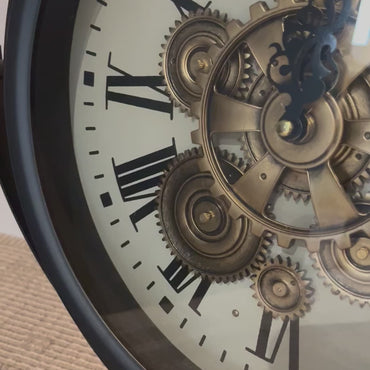 Antique Gear Globe Clock BK/ アンティーク ギア グローブ クロック ブラック